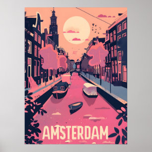 Amsterdam Reizen en Kunst Poster