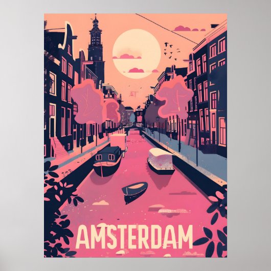 Amsterdam Reizen en Kunst Poster (Voorkant)