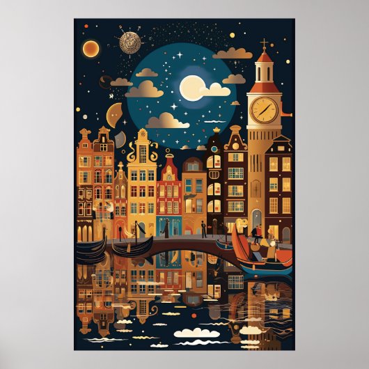 Amsterdam, Reizen Poster (Voorkant)