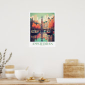 Amsterdam Reizen Print Muurkunst (Keuken)