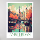 Amsterdam Reizen Print Muurkunst (Voorkant)