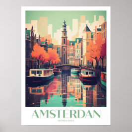 Amsterdam Reizen Print Muurkunst