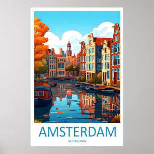 Amsterdam Reizen Ski Nationaal PosterVintage Park Poster