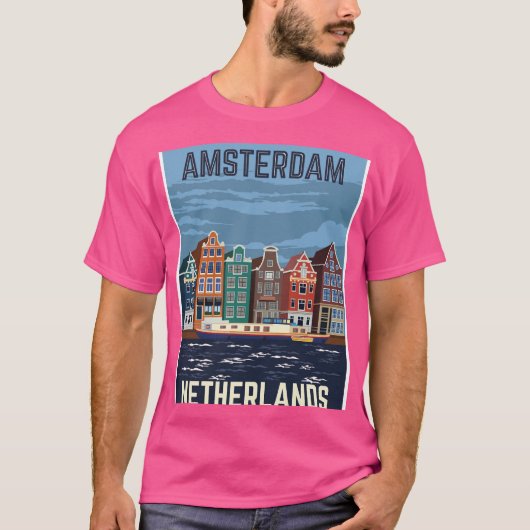 Amsterdam reizen t-shirt (Voorkant)