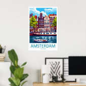 Amsterdam Reizen Vintage Ski Nationaal Poster Park (Thuiskantoor)