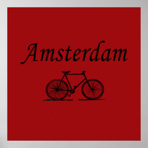 Amsterdam retro fiets poster