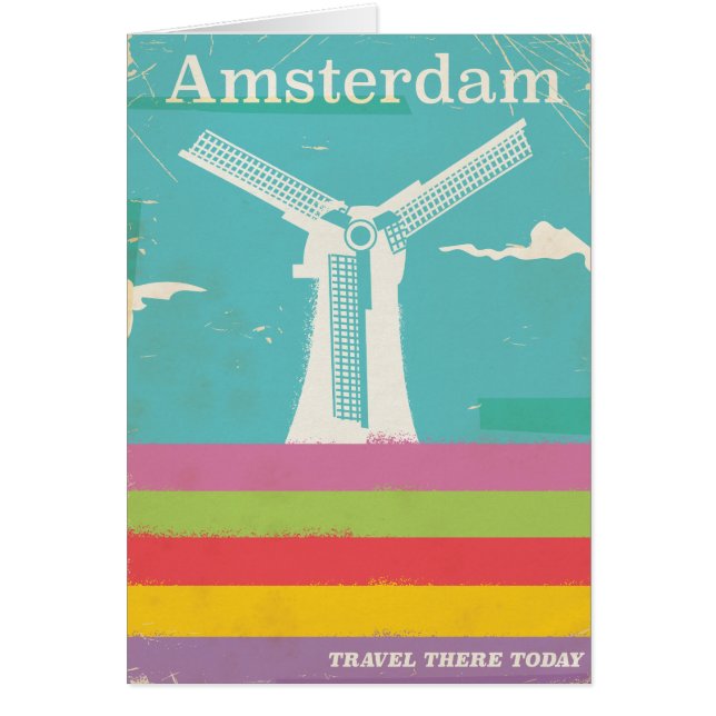 Amsterdam retro vintage poster (Voorkant)