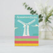 Amsterdam retro vintage poster briefkaart (Staand voorkant)