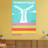 Amsterdam retro vintage poster canvas afdruk (Insitu (Woonkamer))