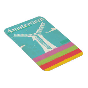 Amsterdam retro vintage poster magneet