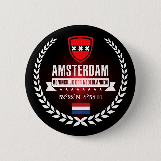 Amsterdam Ronde Button 5,7 Cm (Voorkant)