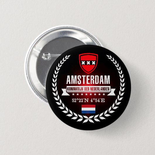 Amsterdam Ronde Button 5,7 Cm (Voorkant /achterkant)