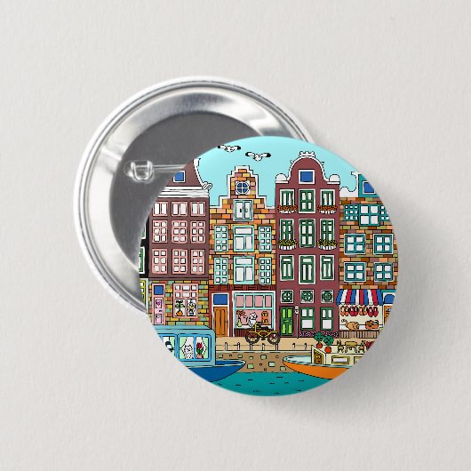 Amsterdam Ronde Button 5,7 Cm (Voorkant /achterkant)