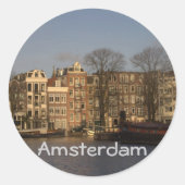 Amsterdam Ronde Sticker (Voorkant)