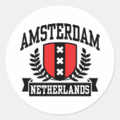 Amsterdam Ronde Sticker (Voorkant)