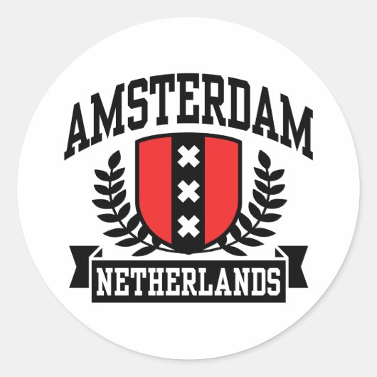 Amsterdam Ronde Sticker (Voorkant)