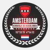 Amsterdam Ronde Sticker (Voorkant)