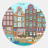 Amsterdam Ronde Sticker (Voorkant)