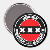 Amsterdam Round Emblem Magneet (Voorkant / Achterkant)