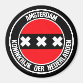 Amsterdam Round Emblem Magneet (Voorkant)