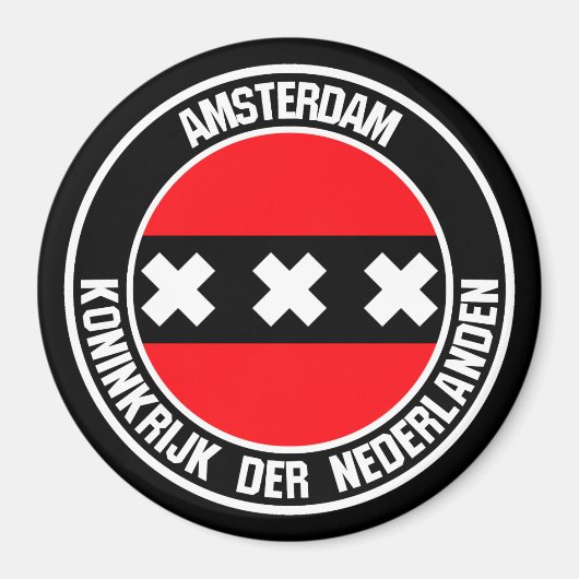 Amsterdam Round Emblem Magneet (Voorkant)