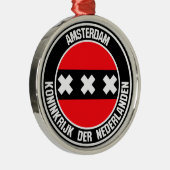 Amsterdam Round Emblem Metalen Ornament (Rechts)