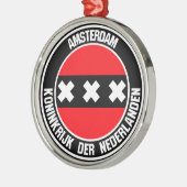 Amsterdam Round Emblem Metalen Ornament (Links)
