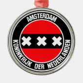 Amsterdam Round Emblem Metalen Ornament (Voorkant)