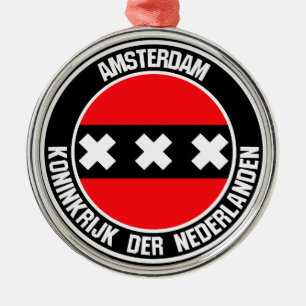 Amsterdam Round Emblem Metalen Ornament