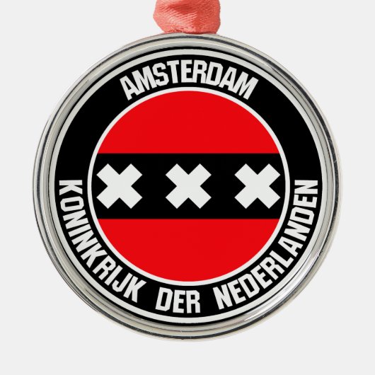Amsterdam Round Emblem Metalen Ornament (Voorkant)