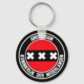 Amsterdam Round Emblem Sleutelhanger (Voorkant)