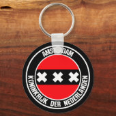 Amsterdam Round Emblem Sleutelhanger (Voorkant)