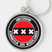 Amsterdam Round Emblem Sleutelhanger (Voorkant)