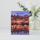Amsterdam Row Houses op het Kanaal Briefkaart (Staand voorkant)