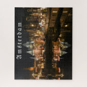 Amsterdam 's nachts, kersttijd 2021 Jigzaag Puz Legpuzzel (Verticaal)