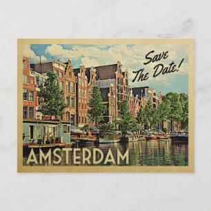 Amsterdam Save the Date Netherlands Holland Aankondigingskaart