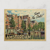 Amsterdam Save the Date Netherlands Holland Aankondigingskaart (Voorkant)