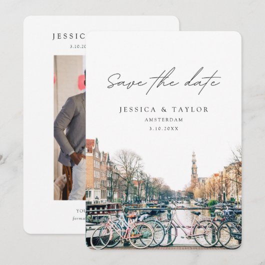 Amsterdam Save the Date Trouwkaart Kaart (Voorkant / Achterkant)