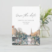 Amsterdam Save the Date Trouwkaart Kaart (Staand voorkant)