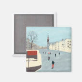 Amsterdam schaatsen op de kanalen in de winter magneet (Voorkant / Achterkant)