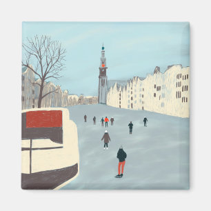 Amsterdam schaatsen op de kanalen in de winter magneet