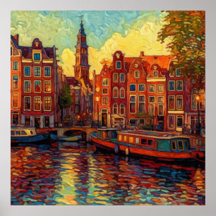 Amsterdam Schemering Nederlandse Expressionistis Poster