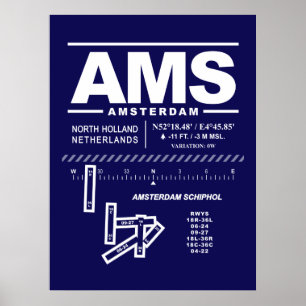 Amsterdam Schiphol Airport AMS Poster