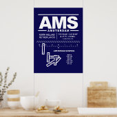 Amsterdam Schiphol Airport AMS Poster (Keuken)