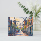 Amsterdam Silhouet Briefkaart (Staand voorkant)