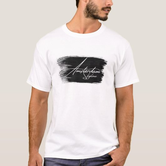 Amsterdam Silhouet Schrijven T-shirt (Voorkant)