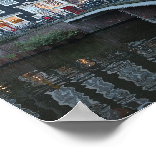 Amsterdam Singel Canal Evening Foto Poster (Hoek)