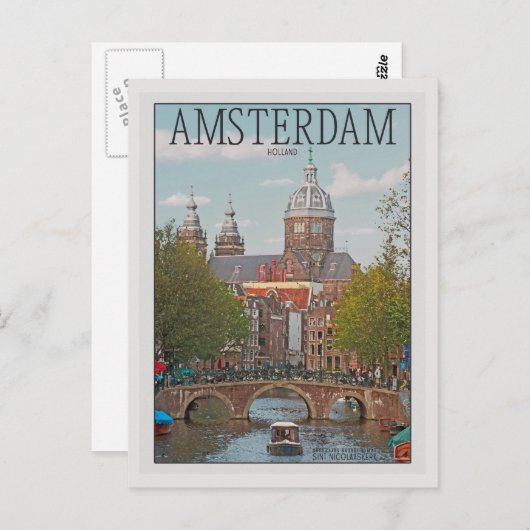 Amsterdam - Sint Nicolaaskerk Briefkaart (Voorkant / Achterkant)