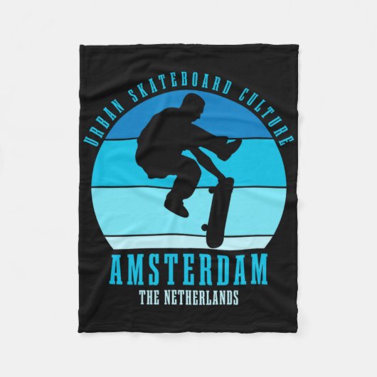 Amsterdam Skateboarder Urn Skateboarden 3 Fleece Deken (Voorkant)