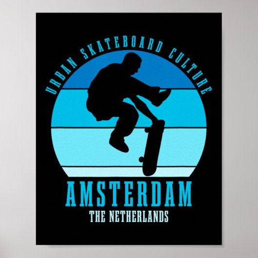 Amsterdam Skateboarder Urn Skateboarden 3  Poster (Voorkant)